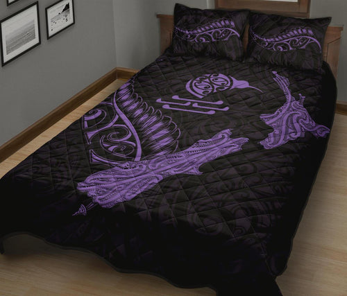 new-zealand-heart-quilt-bed-set-map-kiwi-mix-silver-fern-pastel-purple