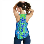 1stAustrali Aboriginal Women's Raceback Tank -  Aboriginal Turtle Family - Vibe Hoodie