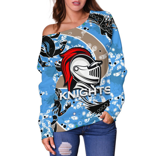 Knights Women Off Shoulder Sweater Aboriginal 2 - Vibe Hoodie