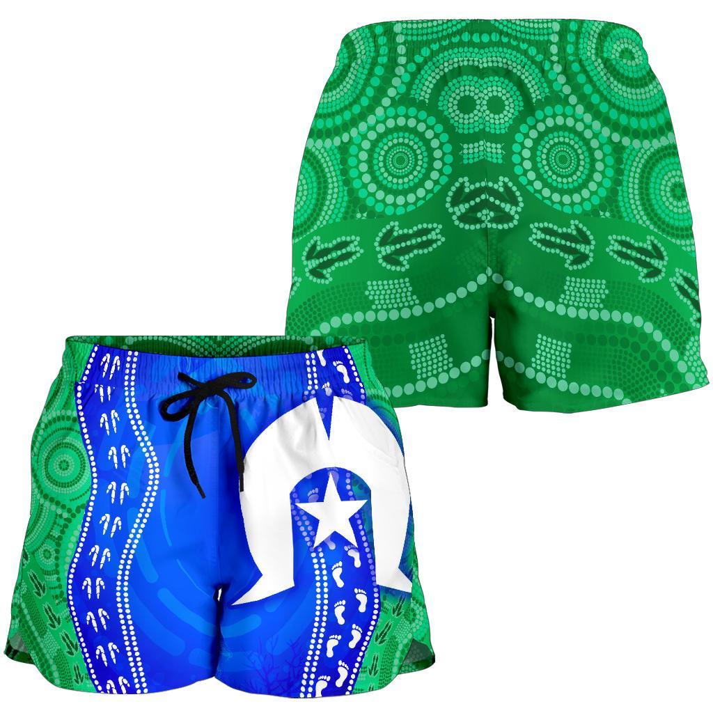 Torres Strait Islanders Women's Shorts - Torres Symbol With Aboriginal Patterns - Vibe Hoodie