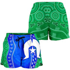 Torres Strait Islanders Women's Shorts - Torres Symbol With Aboriginal Patterns - Vibe Hoodie
