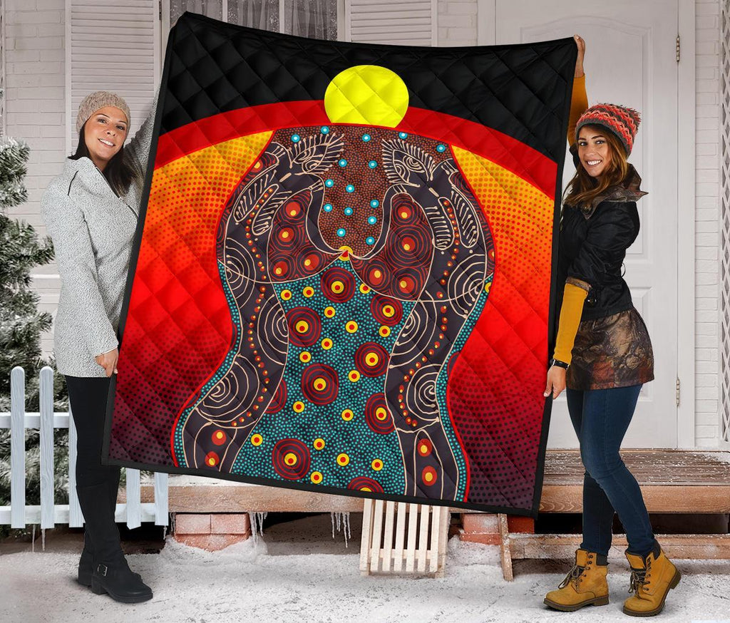 premium-quilt-aboriginal-sublimation-dot-pattern-style-red