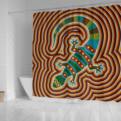 aboriginal-shower-curtain-lizard-dot-painting-patterns