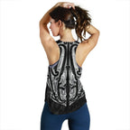 Maori Ta Moko Women Racerback Tank New Zealand White - Vibe Hoodie