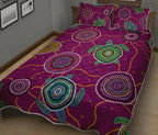 quilt-bed-set-aboriginal-turtle-purple-australia-dot-patterns