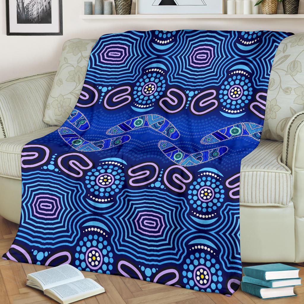 aboriginal-premium-blanket-boomerangs-and-dot-painting-art-ver02