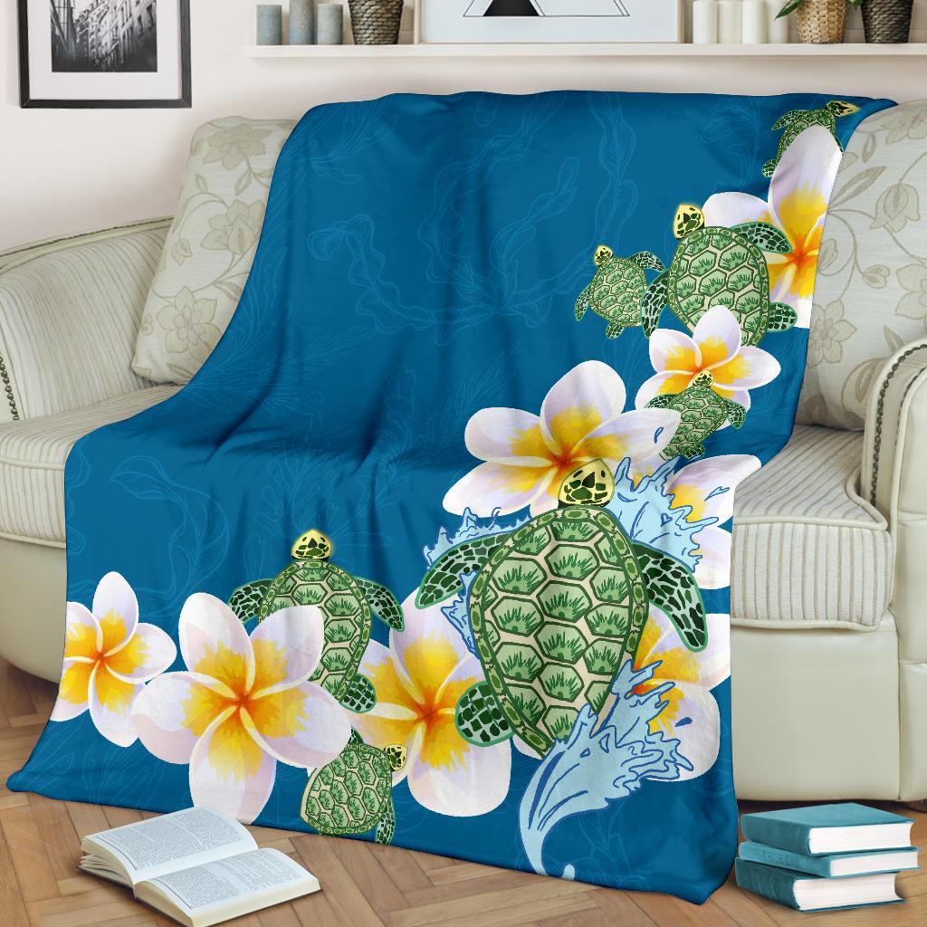 plumeria-sea-turtle-premium-blanket