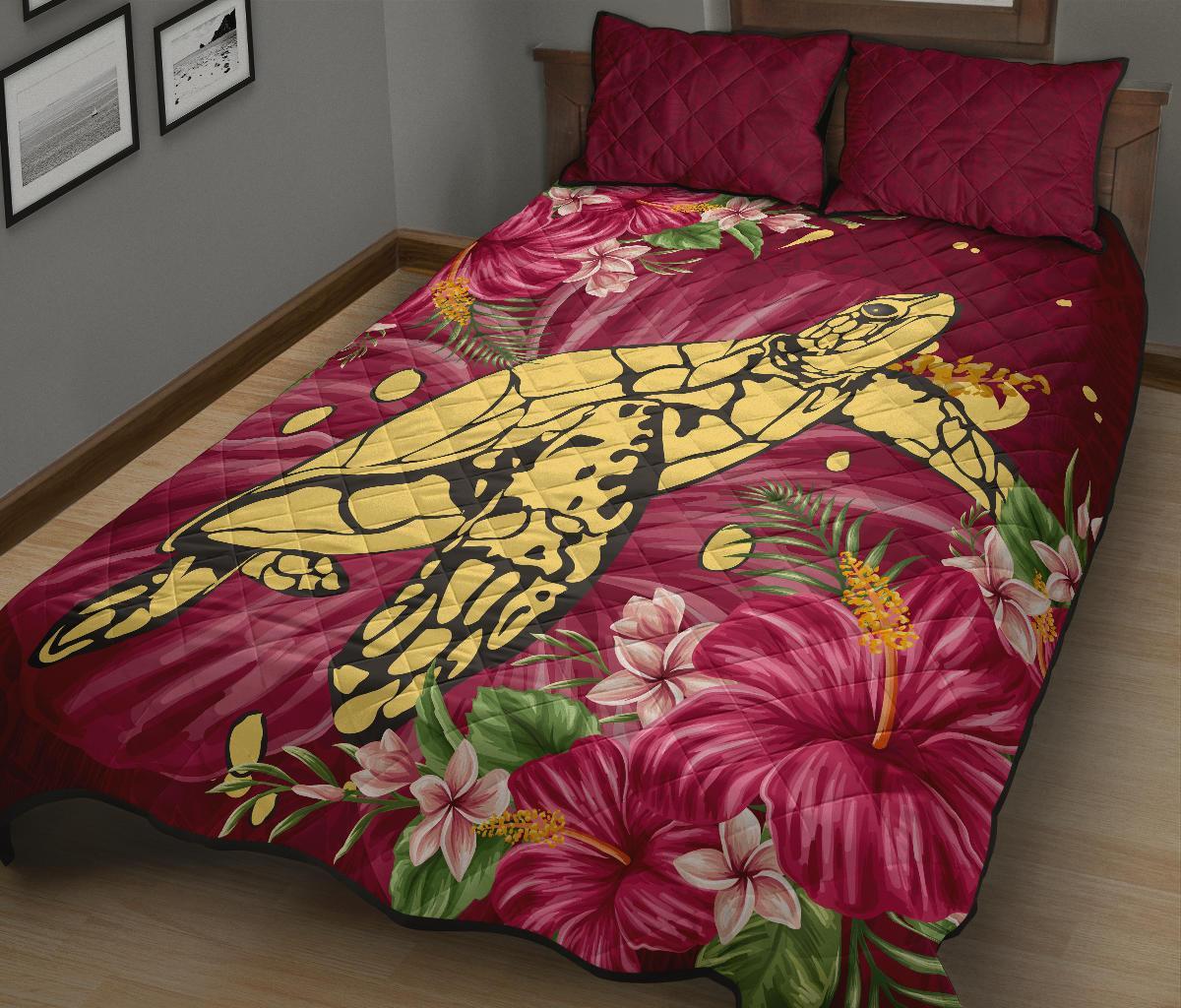 new-zealand-quilt-bed-set-turtle-polynesian-hibiscus
