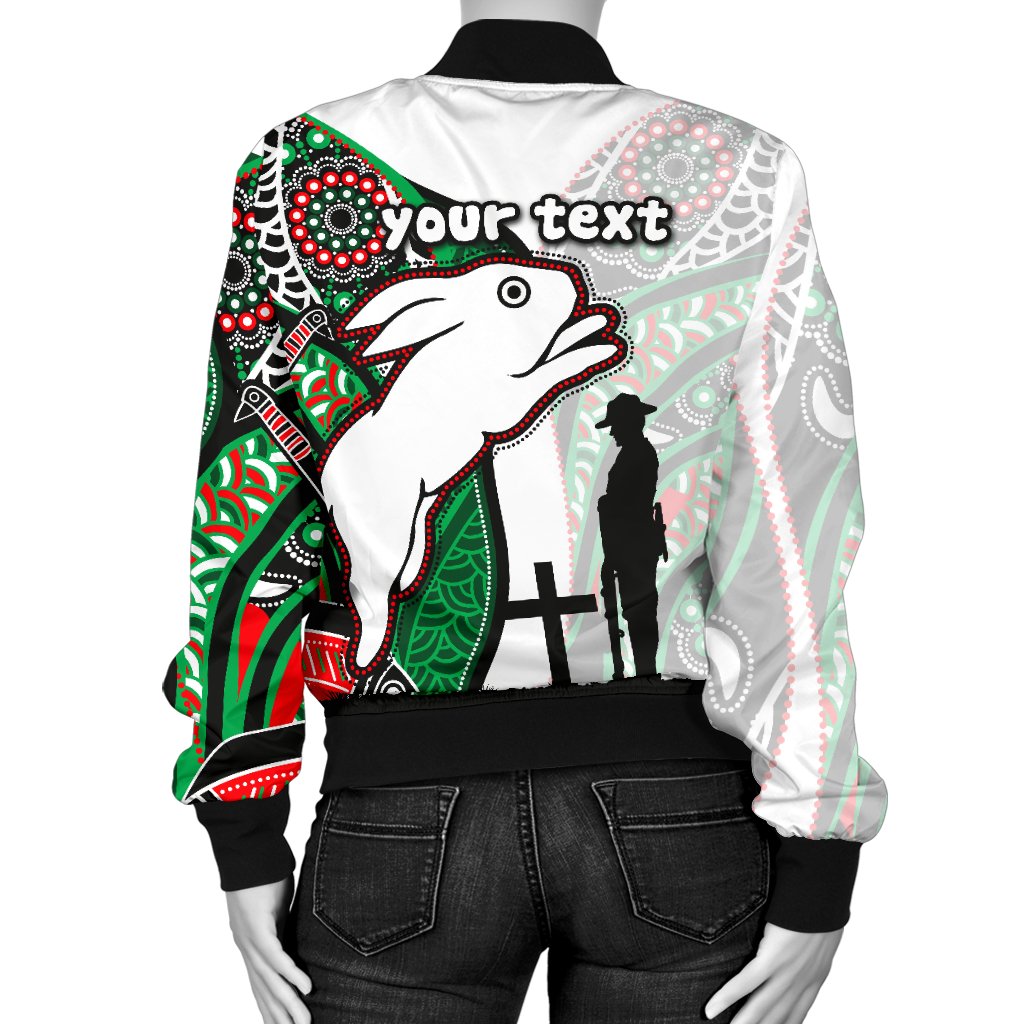 custom-personalised-rabbitohs-womens-bomber-jacket-indigenous-anzac-day