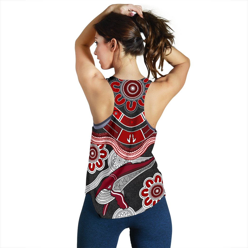 Dragons Women Racerback Tank St. George Indigenous Black - Vibe Hoodie