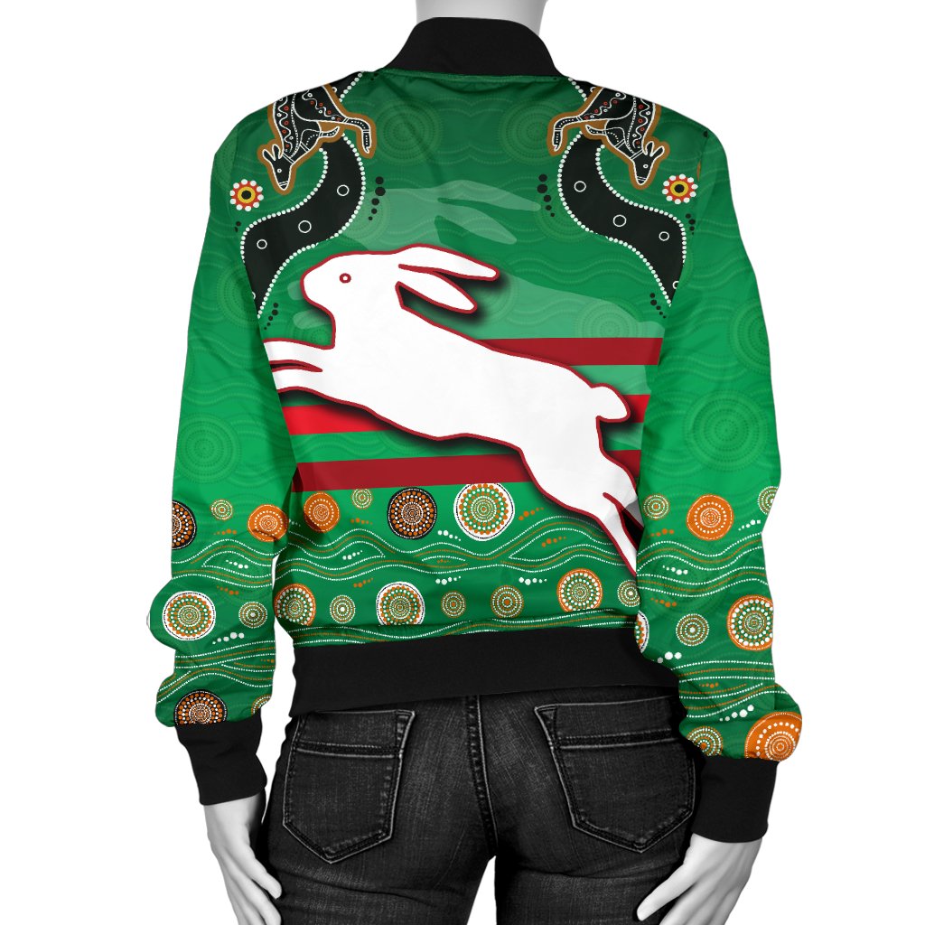 rabbitohs-women-bomber-jacket-indigenous-green