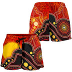 Aboriginal Women's Shorts, Aboriginal Lives Matter Flag Dot Painting Art - Vibe Hoodie