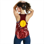Aboriginal Women's Racerback Tank - Red Landscape - Vibe Hoodie