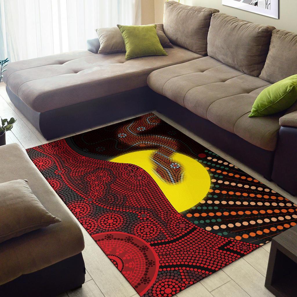 aboriginal-area-rug-indigenous-snake-sun-dot-painting