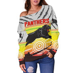 Panthers Off Shoulder Sweater Indigenous Setting Sun - Vibe Hoodie