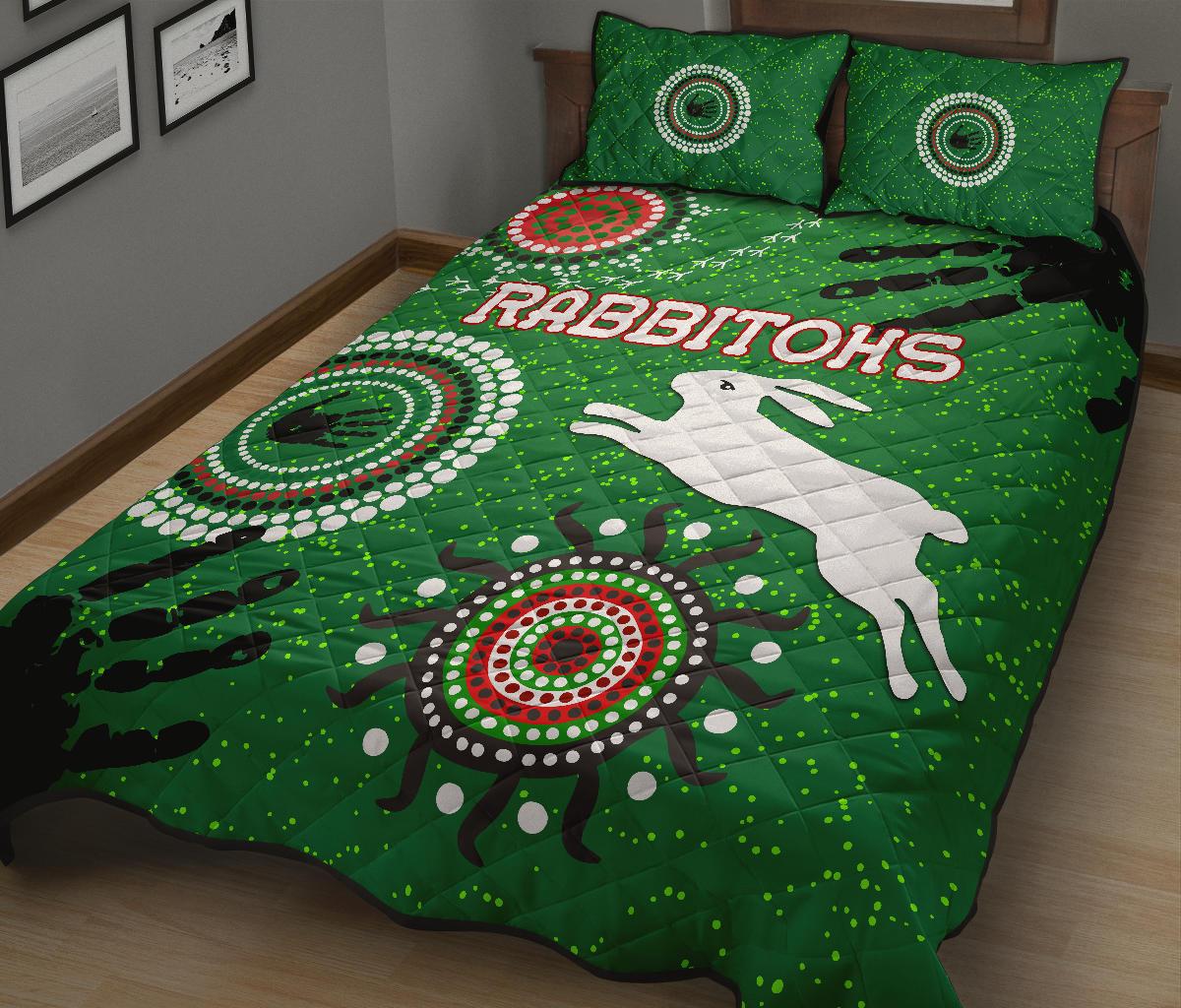 south-sydney-rabbitohs-indigenous-quilt-bed-set-country-style