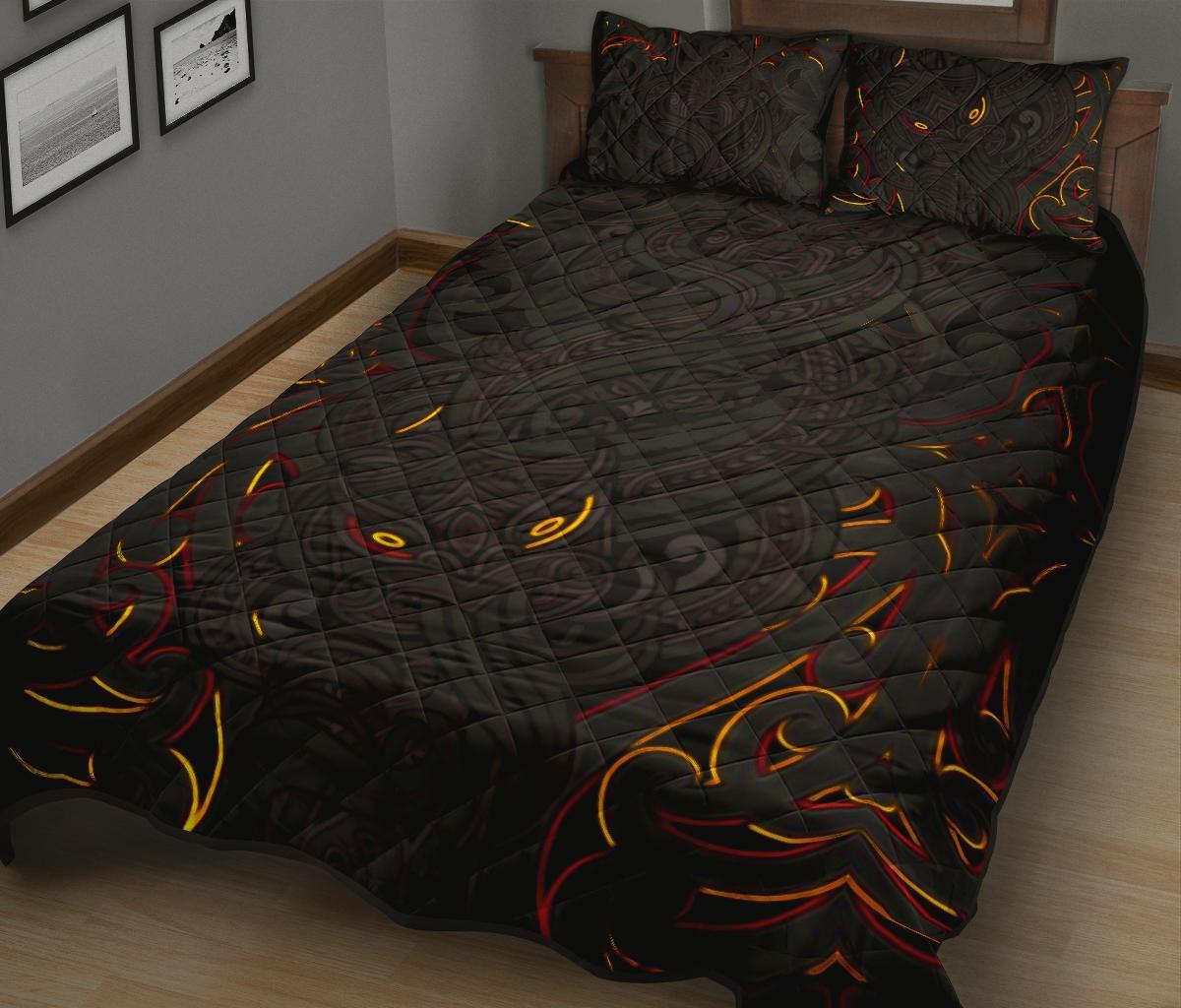 new-zealand-quilt-bed-set-maori-gods-quilt-and-pillow-cover-tumatauenga-god-of-war-black