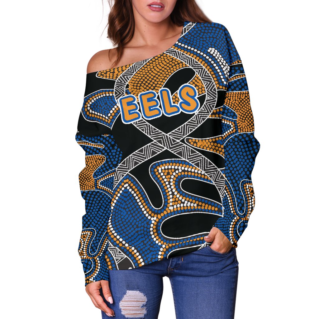 Parramatta Off Shoulder Sweater Eels Indigenous Version - Vibe Hoodie