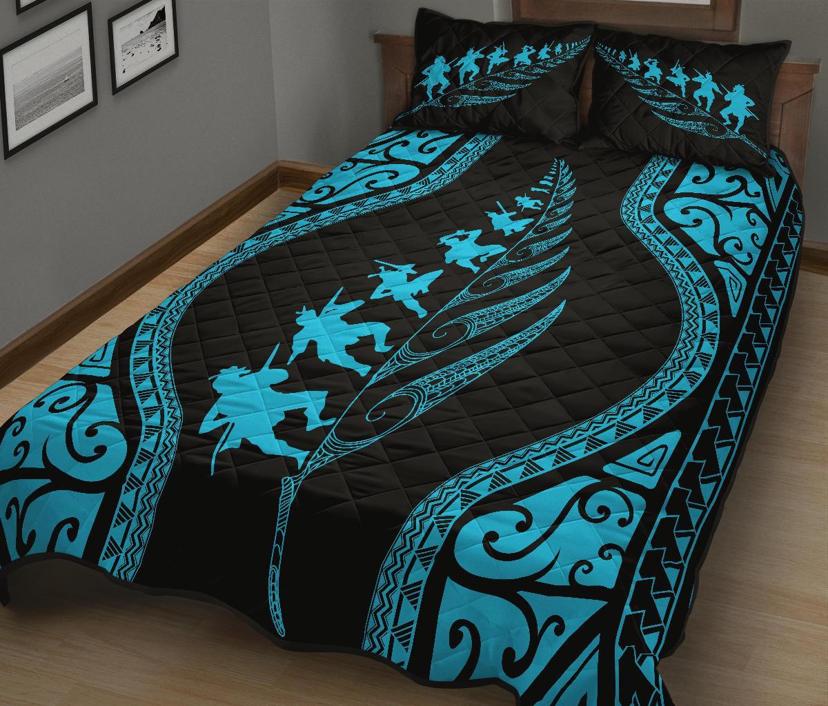 new-zealand-haka-fern-quilt-bed-set-blue