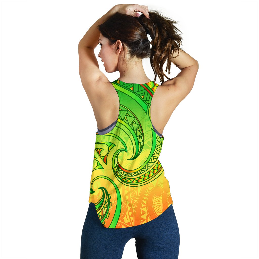 New Zealand Maori Mangopare Women Racerback Tank Polynesian - Rasta - Vibe Hoodie