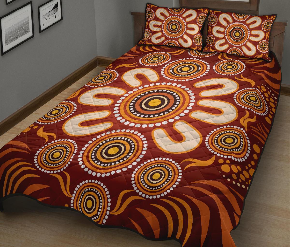 aboriginal-quilt-bed-set-circle-flowers-patterns-ver02