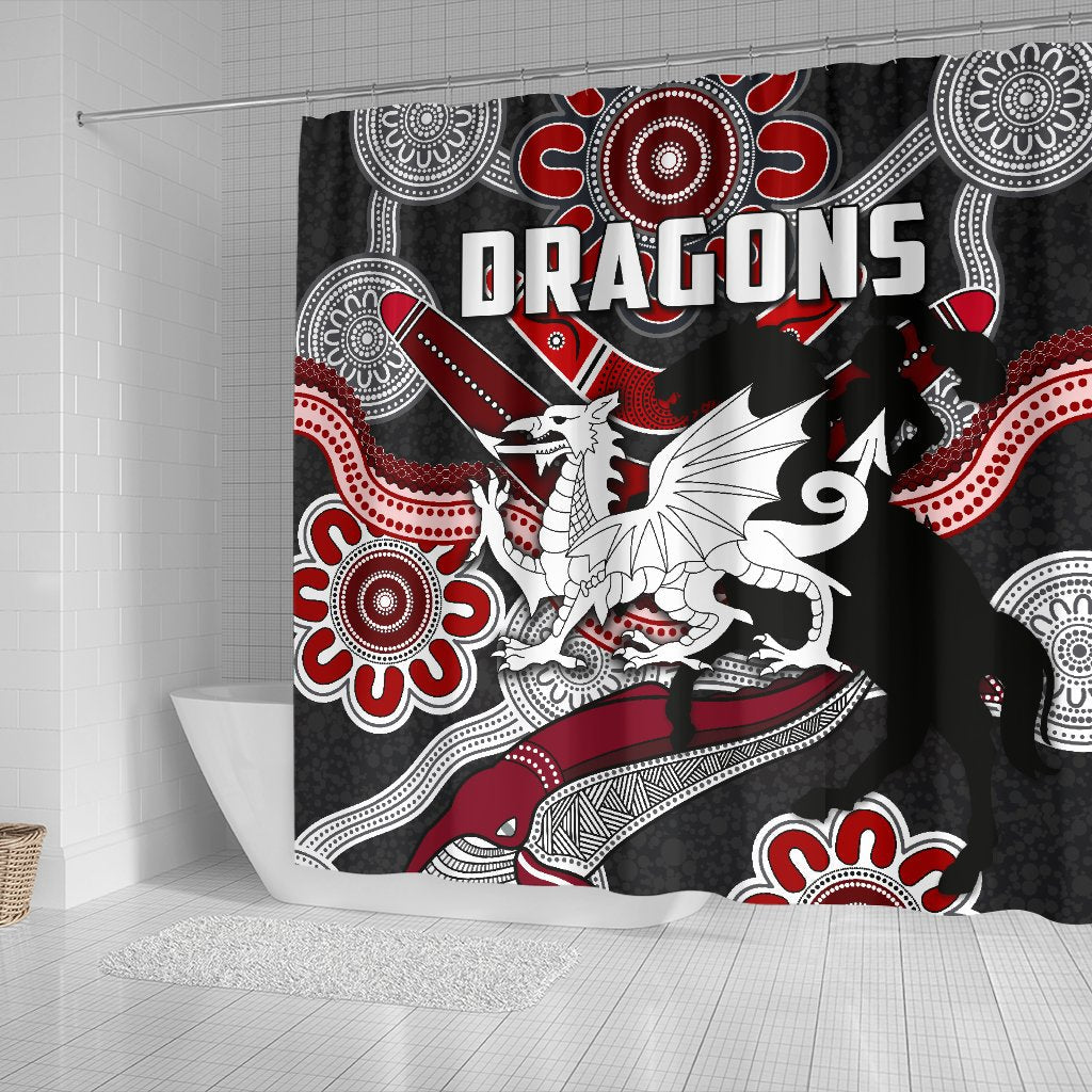 dragons-shower-curtain-st-george-indigenous-black