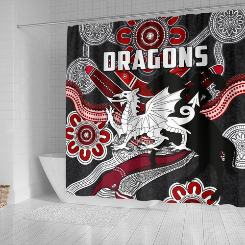 dragons-shower-curtain-st-george-indigenous-black