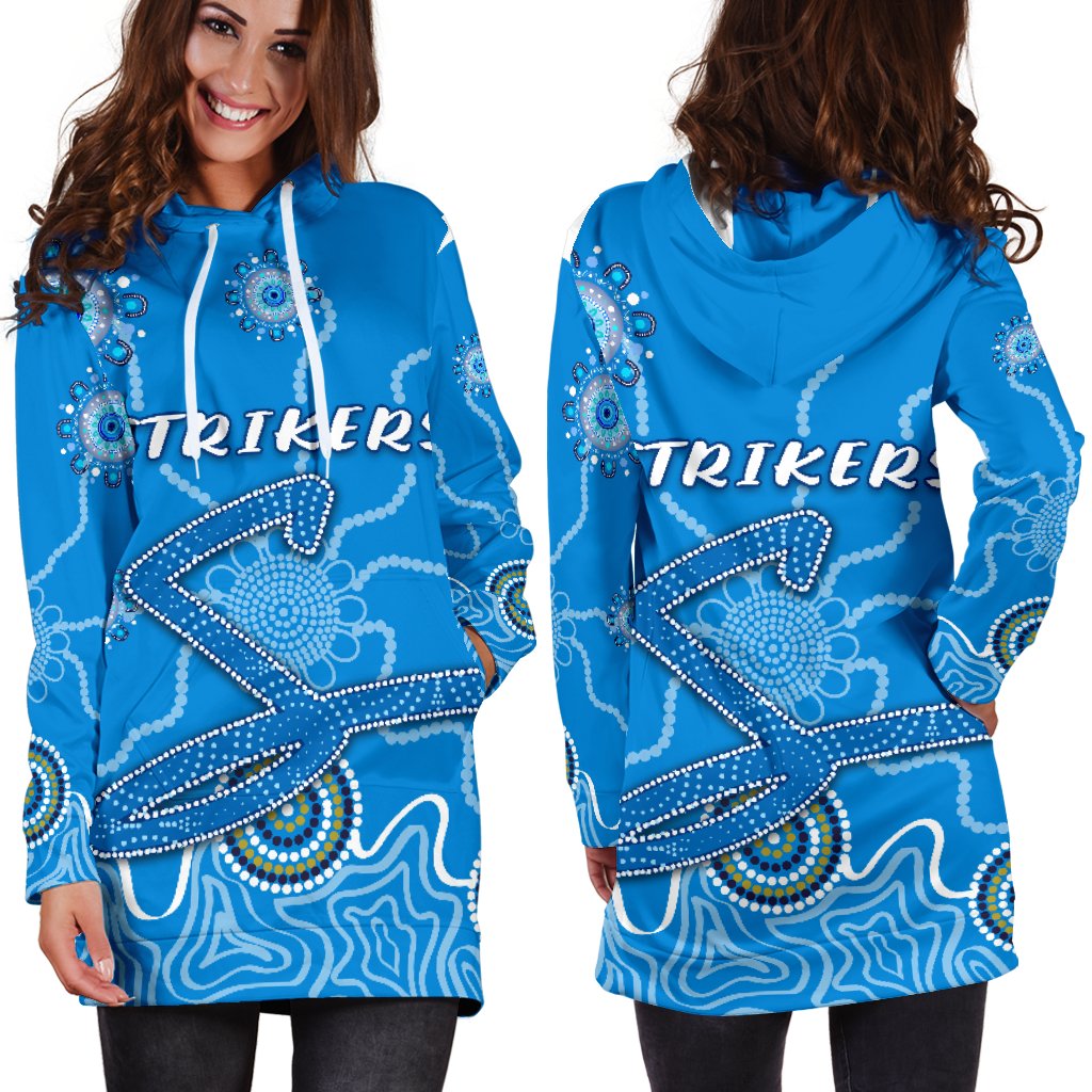 Strikers Women Hoodie Dress Indigenous Blue Energy - Vibe Hoodie