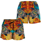 Aboriginal Women's Shorts - Turtle Indigenous Art - Vibe Hoodie