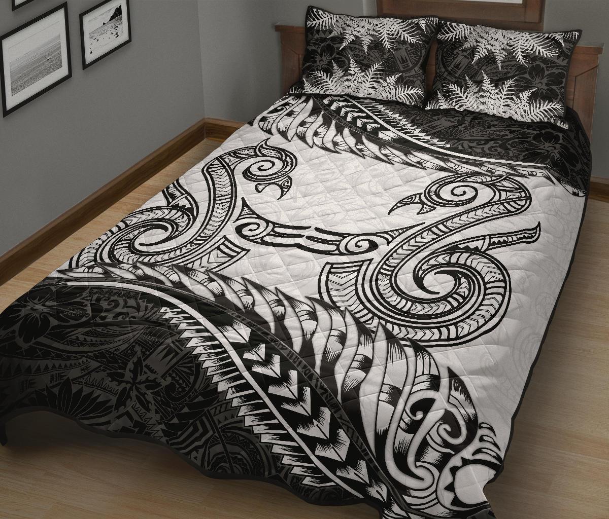 aotearoa-quilt-bed-set-maori-manaia-with-silver-fern