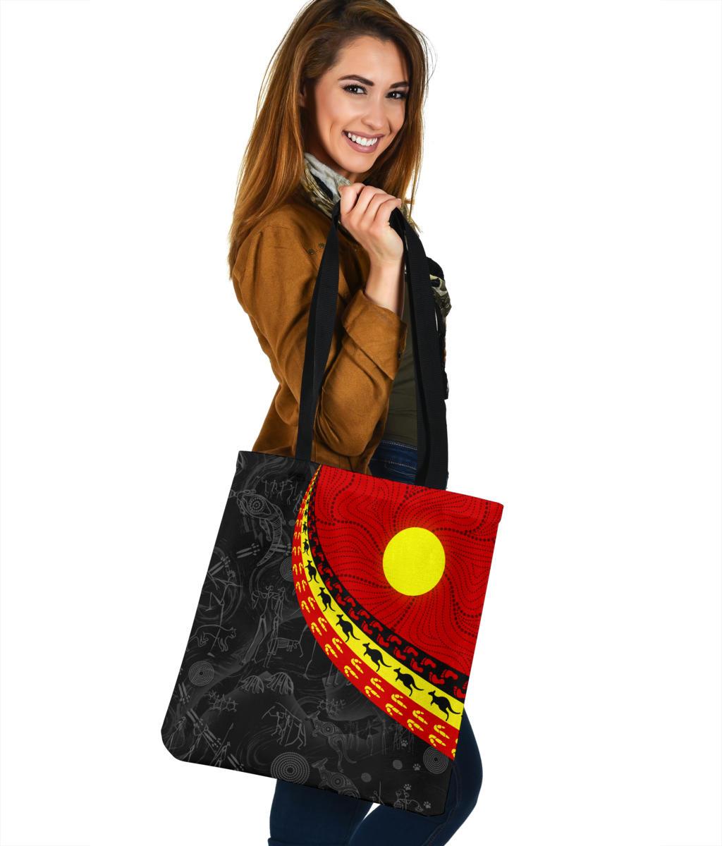 aboriginal-tote-bags-indigenous-flag-circle-dot-painting