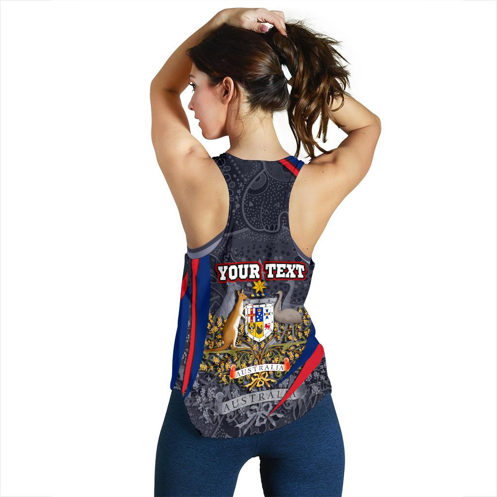 (Custom Text) Racerback Tank - Australia Coat of Arms Aussie Spirit - Women - Vibe Hoodie