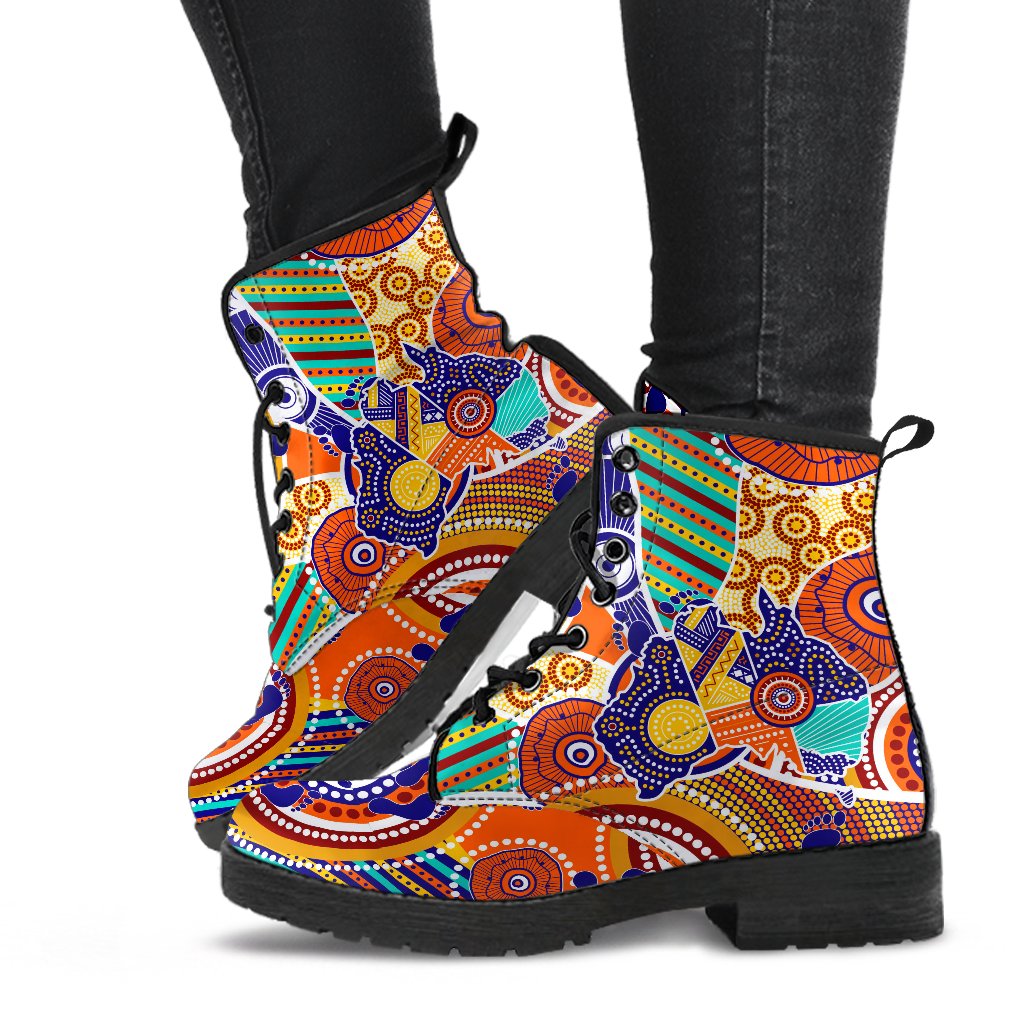 aboriginal-leather-boots-australian-map-dot-painting