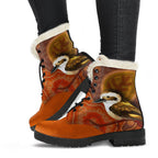 aboriginal-leather-boots-kookaburra-dot-painting-faux-fur