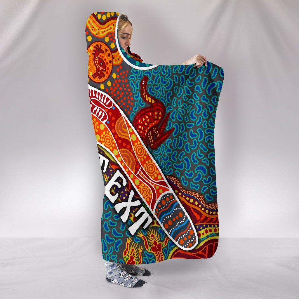 aboriginal-personalised-hooded-blanket-indigenous-boomerang