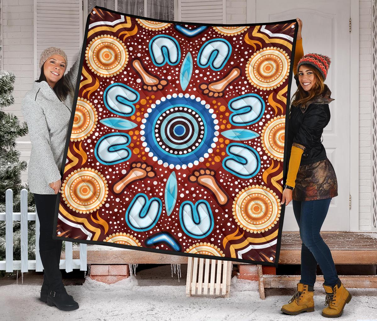 aboriginal-premium-quilt-indigenous-circle-dot-painting-ver02