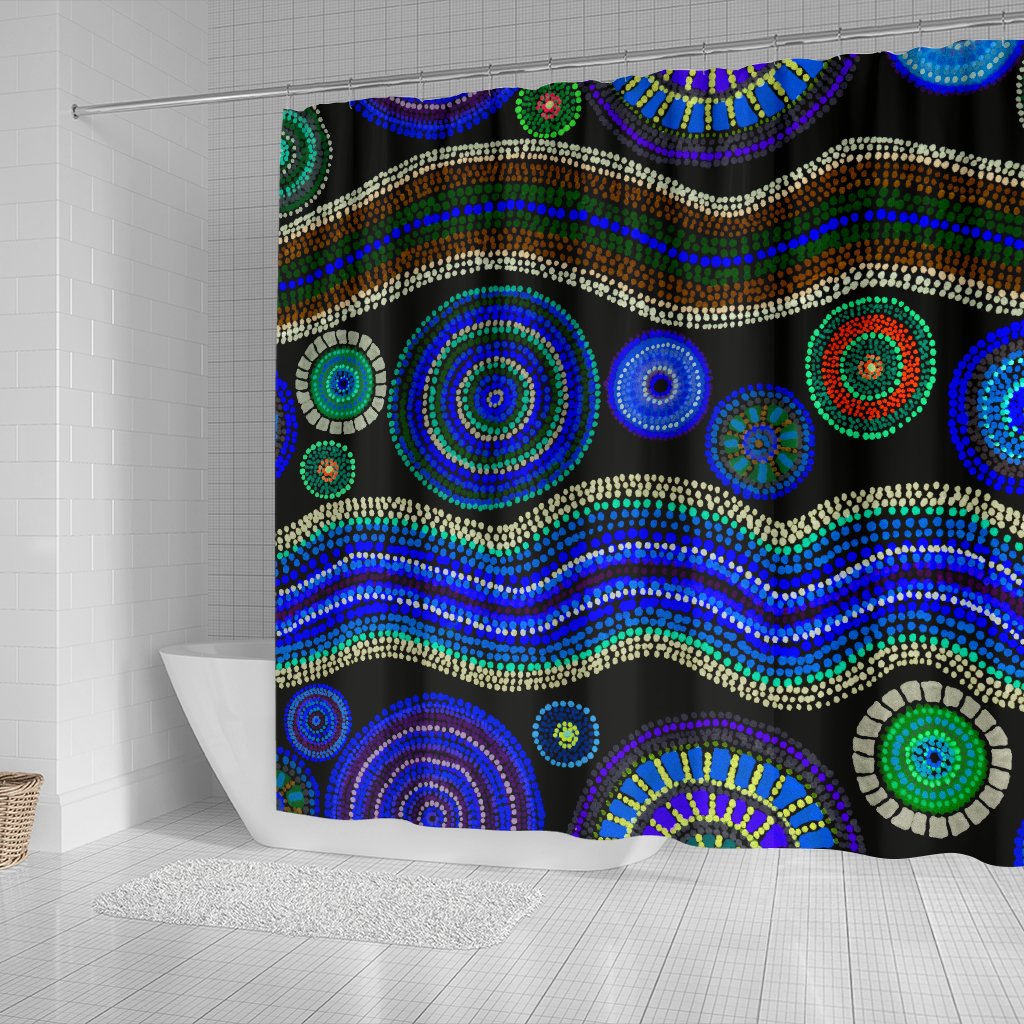 shower-cutian-aboriginal-dot-unique-style-blue