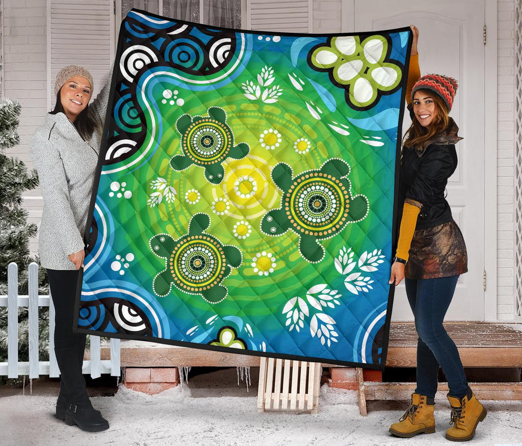 aboriginal-premium-quilt-indigenous-green-turtle