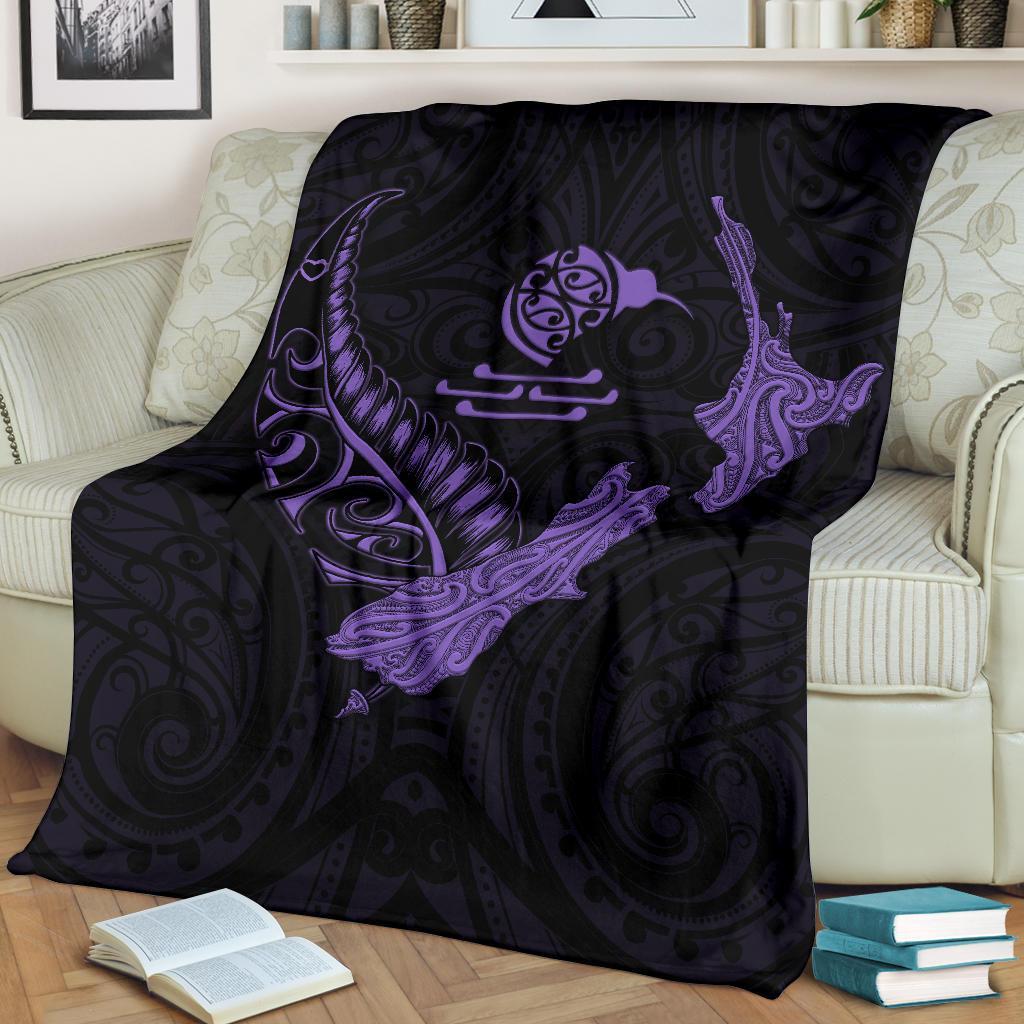 new-zealand-heart-premium-blanket-map-kiwi-mix-silver-fern-pastel-purple