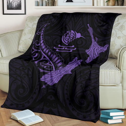 new-zealand-heart-premium-blanket-map-kiwi-mix-silver-fern-pastel-purple