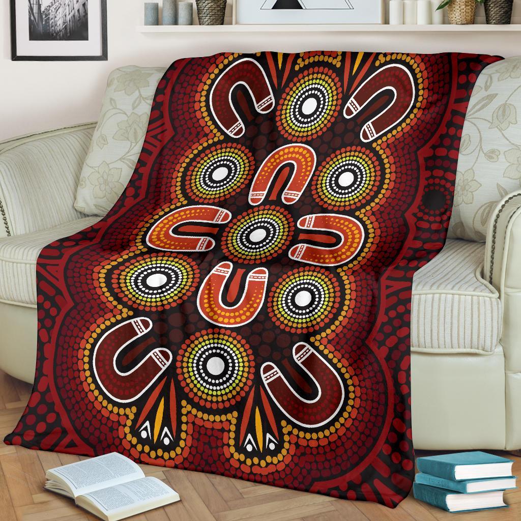 aboriginal-premium-blanket-aboriginal-dot-painting-flowers-style