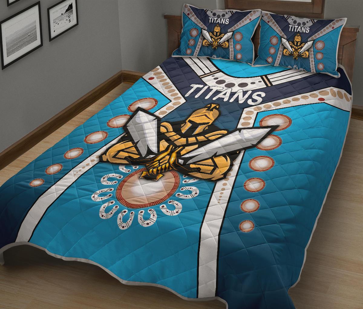 gold-coast-quilt-bed-set-titans-gladiator-simple-indigenous