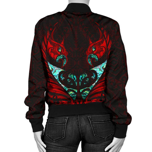 new-zealand-bomber-jacket-for-women-manaia-paua-fern-wing-red