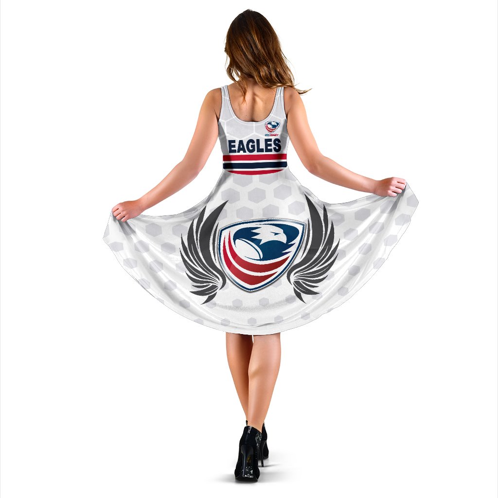 USA Rugby Eagles Women's Dress Simple Style - White - Vibe Hoodie