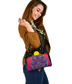 Shoulder Handbag - Aboriginal Sublimation Dot Pattern Style (Violet) - Vibe Hoodie