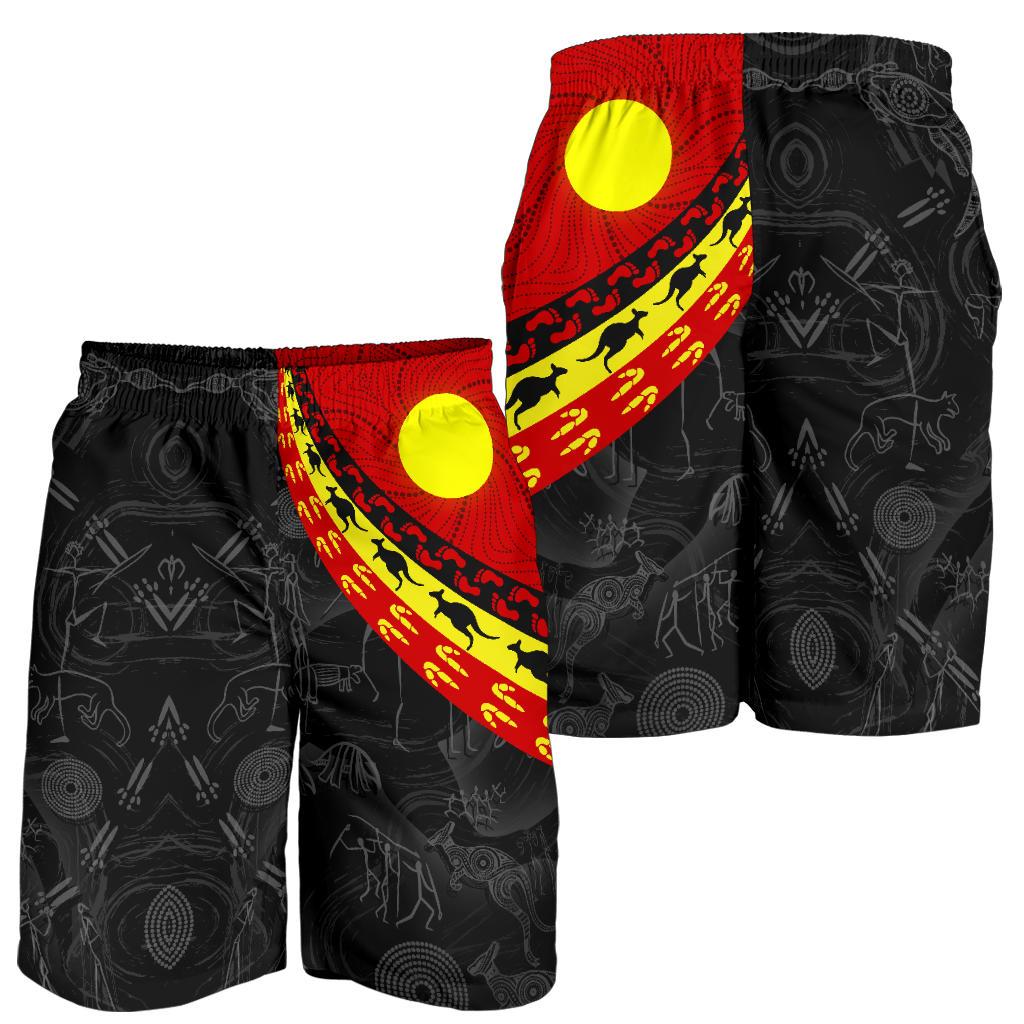 aboriginal-mens-shorts-indigenous-flag-circle-dot-painting