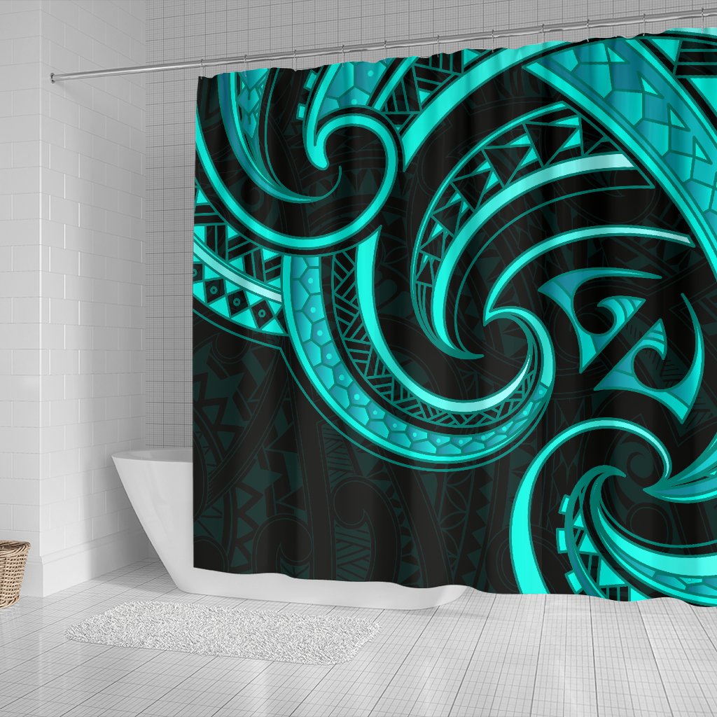 new-zealand-maori-mangopare-shower-curtain-polynesian-turquoise