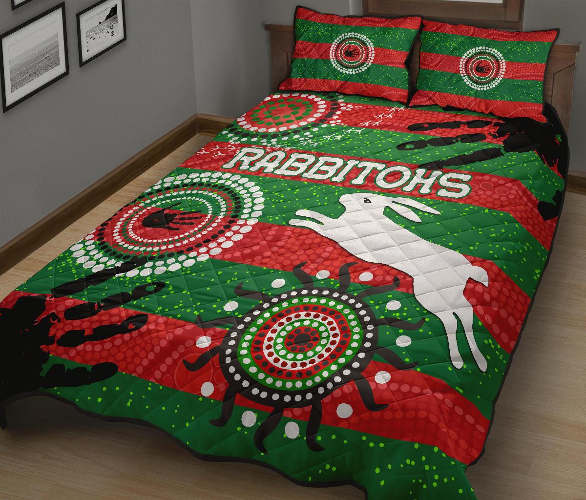 south-sydney-rabbitohs-indigenous-quilt-bed-set-country-style-no-1