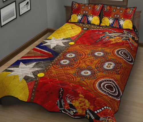quilt-bed-set-aboriginal-dot-painting-flags-crocodile