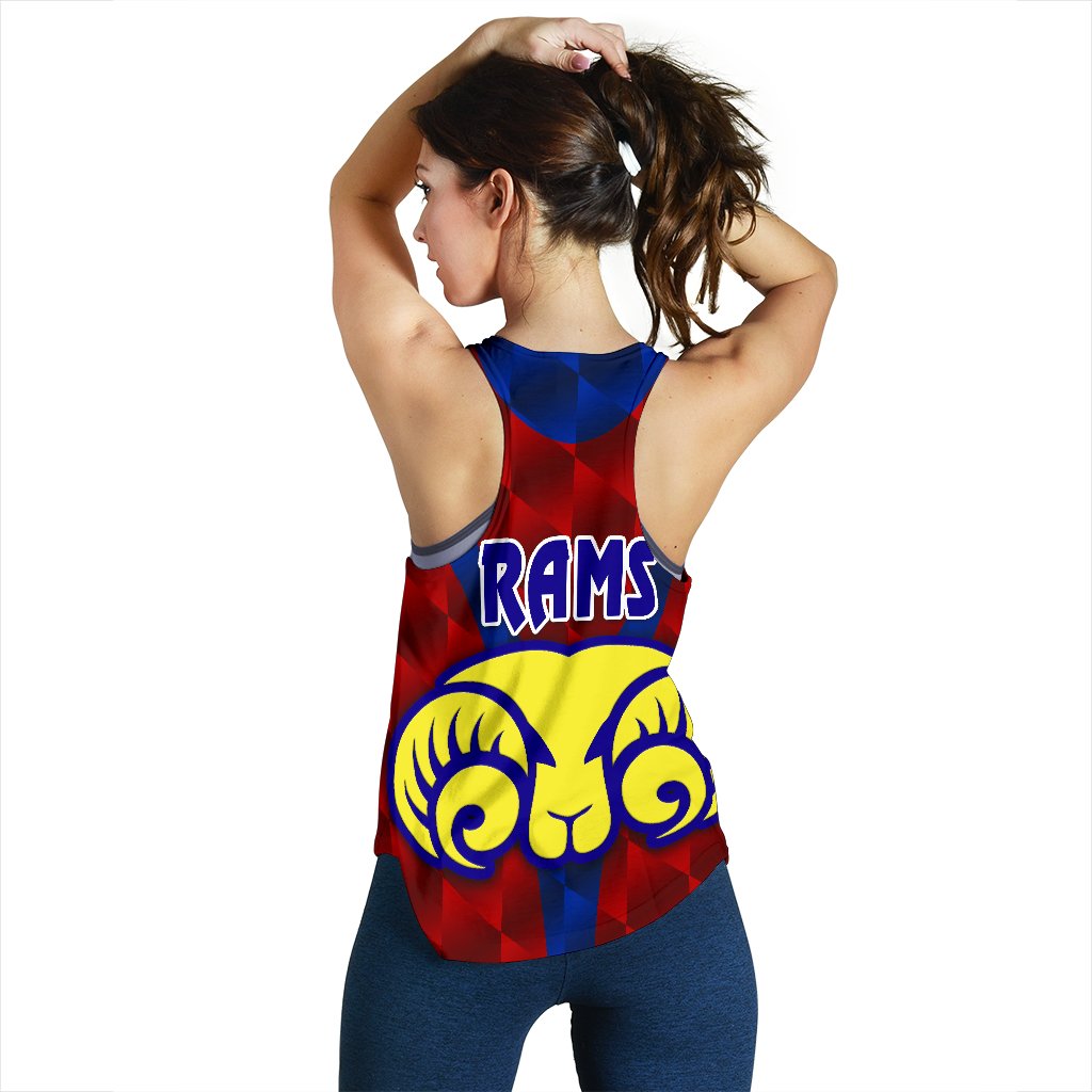Adelaide Women's Racerback Tank Rams Merino Original - Red - Vibe Hoodie